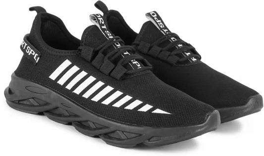 Running Sports Latest Stylish Casual Lace up lightweight black walking gym Casuals For Men  (Black)